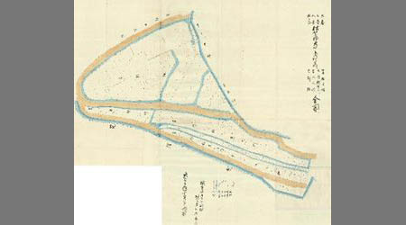 佐賀郡大中島村之内字與助搦字外弥左エ門字八人搦字新搦全図